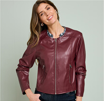 Faux Leather Zip Jacket - LA501